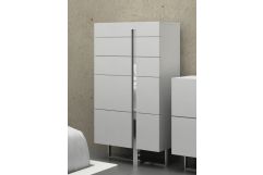 Voco Modern White Leather Pattern Headboard Bed