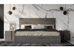 Lucia - Italian Modern Matte Grey + Elm Grey 4-Piece Bedroom Set