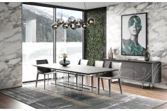 Inverness - Contemporary Black Oak + Acrylic Dining Table