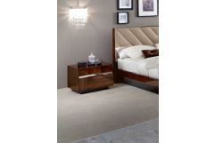 Roma Italian Modern Walnut Nightstand