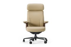 Johnson - Modern Beige Leather Executive Office Chair