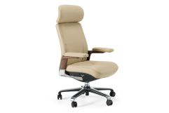 Johnson - Modern Beige Leather Executive Office Chair