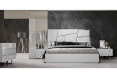 Chrysler Modern White Bonded Leather Bed