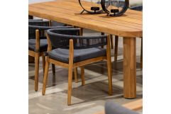 Kamari - Outdoor Grey Olefin Fabric + Teak Dining Chair (Set of 2)