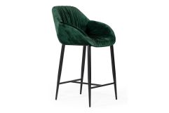Katrina - Modern Green Fabric Bar Stool