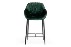 Katrina - Modern Green Fabric Bar Stool