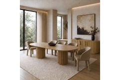 Kayce - Modern Natural Oak Oval Dining Table