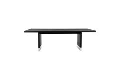 Kenda - Modern Black Ash + Stainless Steel Dining Table