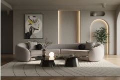 Kilmer Modern Grey Curved Fabric Sectional Sofa