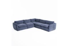 Kinsey - Modern Blue Fabric Modular Sectional Sofa