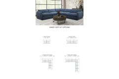 Kinsey - Modern Blue Fabric Modular Sectional Sofa