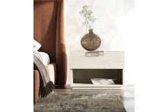 Lago - Modern Faux Travertine Nightstand
