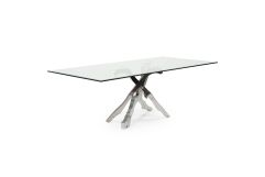 Legend Modern Glass & Stainless Steel Dining Table