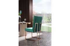 Legend Modern Green Velvet & Rosegold Dining Chair (Set of 2)