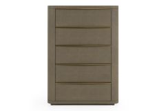 Lois - Modern Beige Shagreen + Brass Chest