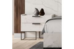 Marbella - Italian Modern White Marble Nightstand