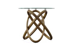 Mason - Modern Glass + Walnut End Table