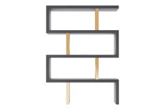 Maze - Elm Grey & Gold Bookcase