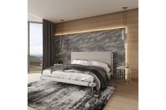 Bergeron - Contemporary Cream Woven Fabric Bed