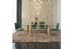 Dandy - Modern Golden & Glass Dining Table