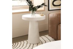 Desoto - Modern White Concrete Round End Table