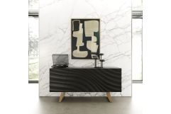 Finley Mid-Century Black & Gold Buffet