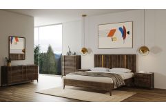 Oakley - Mid-Century Dark Brown Bed