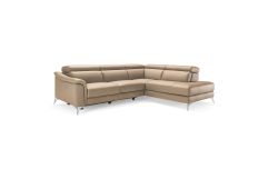 Lamod Italia Monte Carlo - Italian Modern Cappuccino Leather Right Facing Sectional Sofa