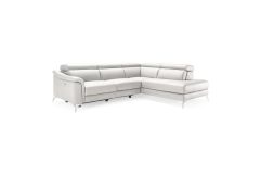 Lamod Italia Monte Carlo - Italian Modern White Leather Right Facing Sectional Sofa