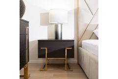 Moontide Modern Smoked Ash & Gold Nightstand