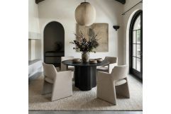 Lasara - Modern Beige Fabric Dining Chair