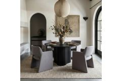 Lasara - Modern Grey Fabric Dining Chair
