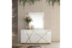 Nixa - Modern White & Gold Mirror