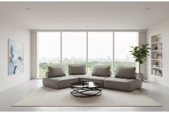 Nolden - Modern Grey Fabric Modular 4-Piece Sectional Sofa