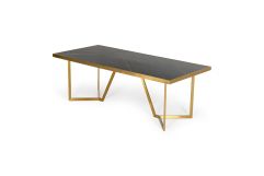 Nolte - Glam Black Zebrawood and Gold Dining Table