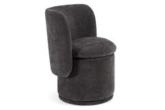 Norris - Modern Dark Grey Fabric Swivel Dining Chair