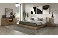 Fantasia - Contemporary Walnut & Grey 4-Piece Bedroom Set