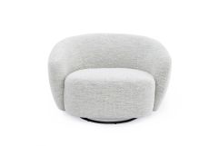 Omaha - Modern Swivel Off White Fabric Chair