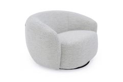 Omaha - Modern Swivel Off White Fabric Chair