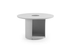 Onza - Outdoor White Medium End Table w/ Solar Light
