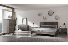 Palermo Italian Modern Faux Concrete & Grey Bed
