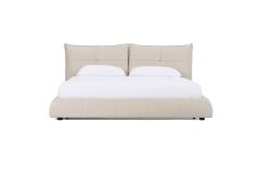 Patrick - Modern Light Grey Leather Bed