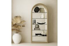 Poise - Modern Antique Brass + Mirror Bookcase