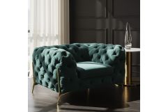 Quincey - Transitional Emerald Green Velvet Chair