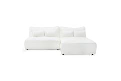 Racine - Modern White Fabric Modular Sectional Sofa
