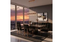 Talin Modern Black Crocodile & Rosegold Dining Table