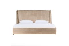 Roma - Modern Taupe Microfiber Upholstered Bed