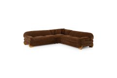 Crockett - Modern Brown Fabric Sectional Sofa