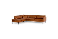 Sherry - Modern Cognac Leather Left Facing Sectional Sofa