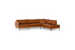 Sherry - Modern Cognac Leather Right Facing Sectional Sofa